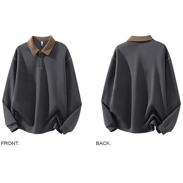 Bluza męska z bawełny z kołnierzykiem polo i guzikami Buddha Stones Fall Polo - image 4