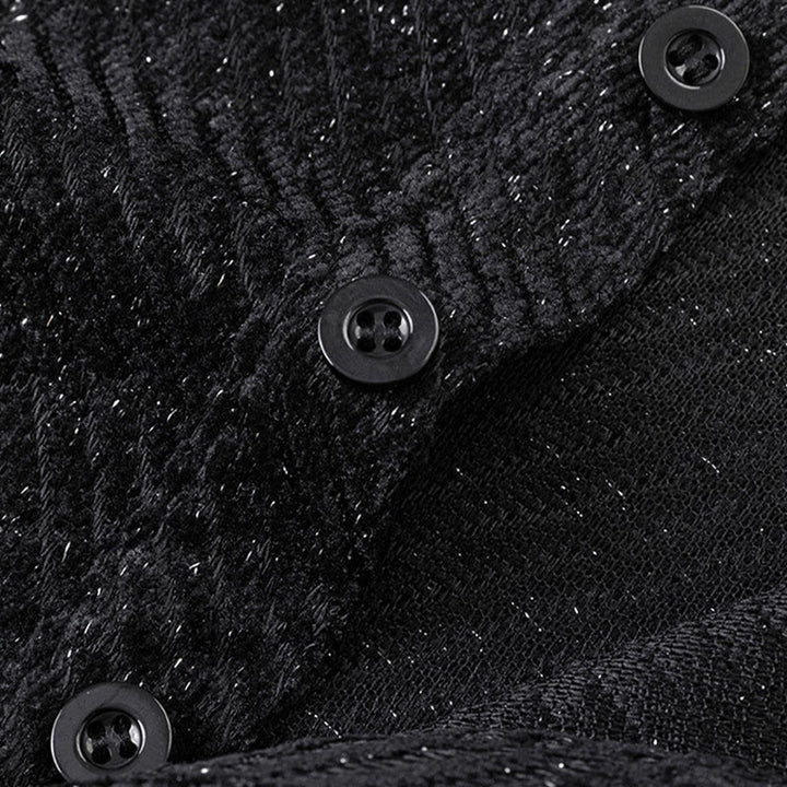 Bluza męska z okrągłym dekoltem i paskami "Buddha Stones Fall" z guzikami - image 7