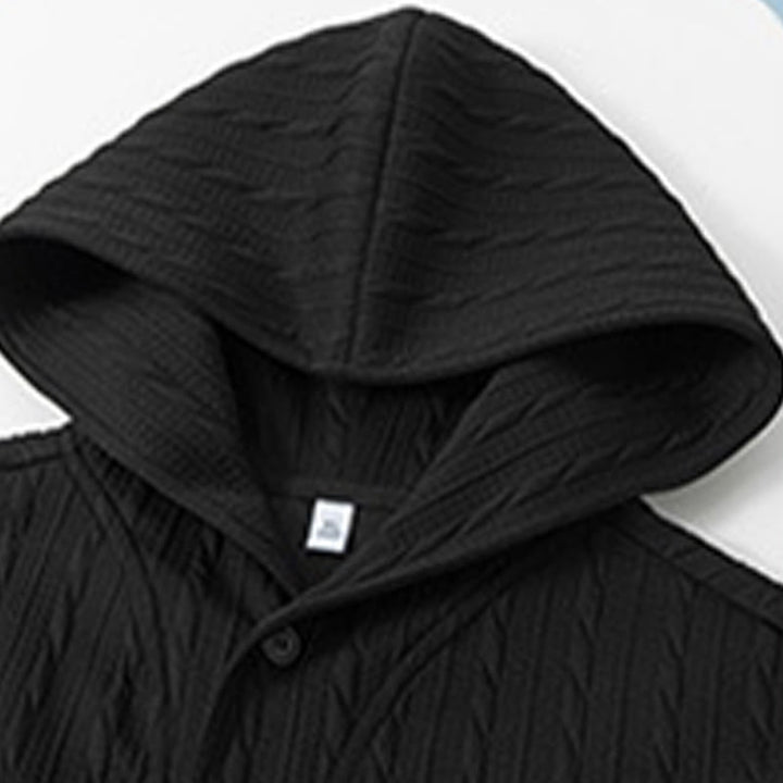 Bluza męska z kapturem z długim rękawem i guzikami w kolorze Buddha Stones na jesień i zimę - image 10