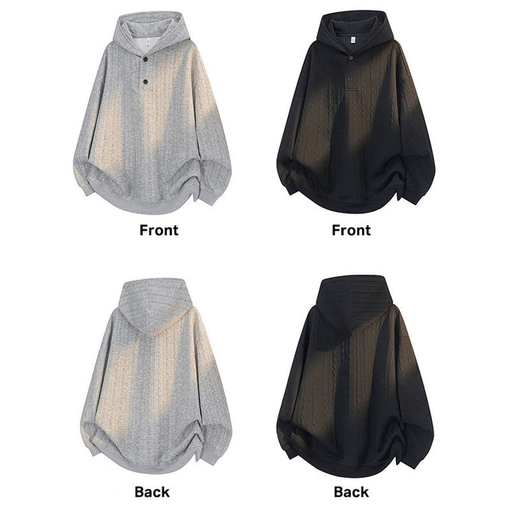 Bluza męska z kapturem z długim rękawem i guzikami w kolorze Buddha Stones na jesień i zimę - image 13