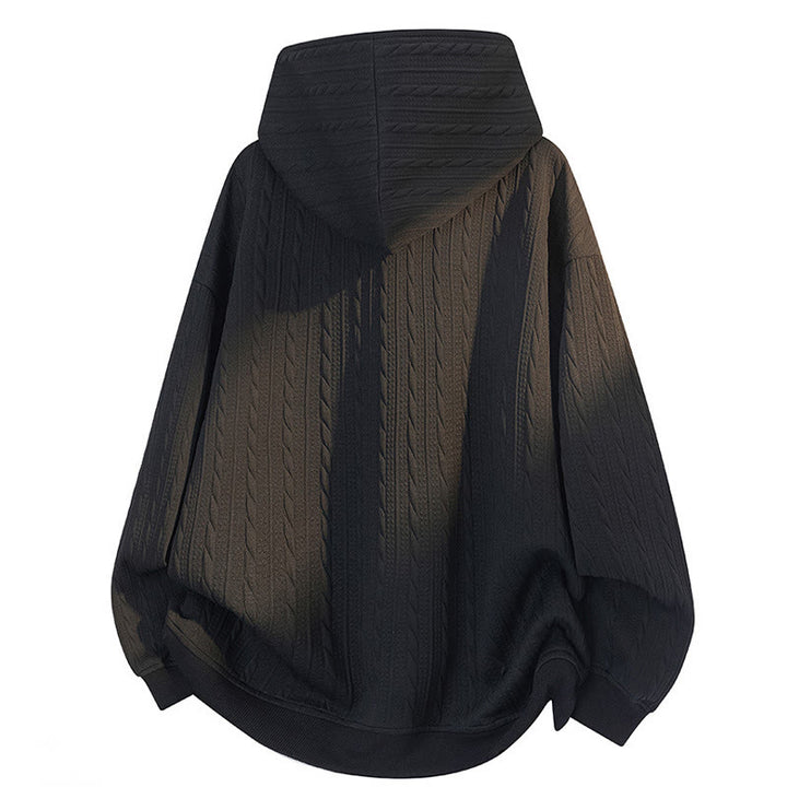 Bluza męska z kapturem z długim rękawem i guzikami w kolorze Buddha Stones na jesień i zimę - image 8