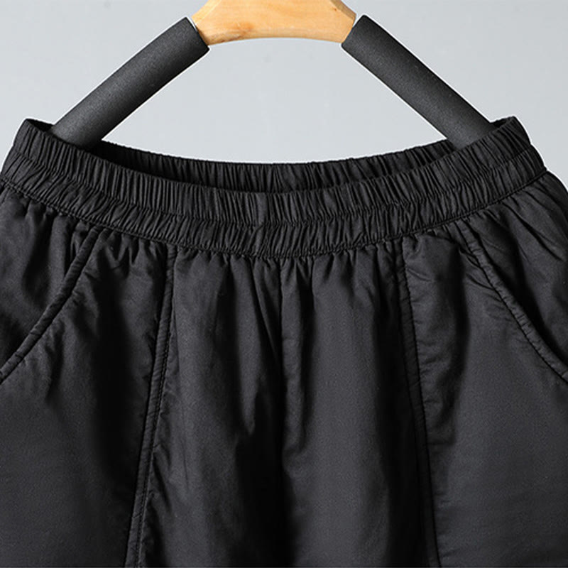 Damskie spodnie haremowe z kieszeniami i elastyczną talią z motywem Buddha Stones, bawełniane, termiczne, skrócone, o długości 7-8 - image 19