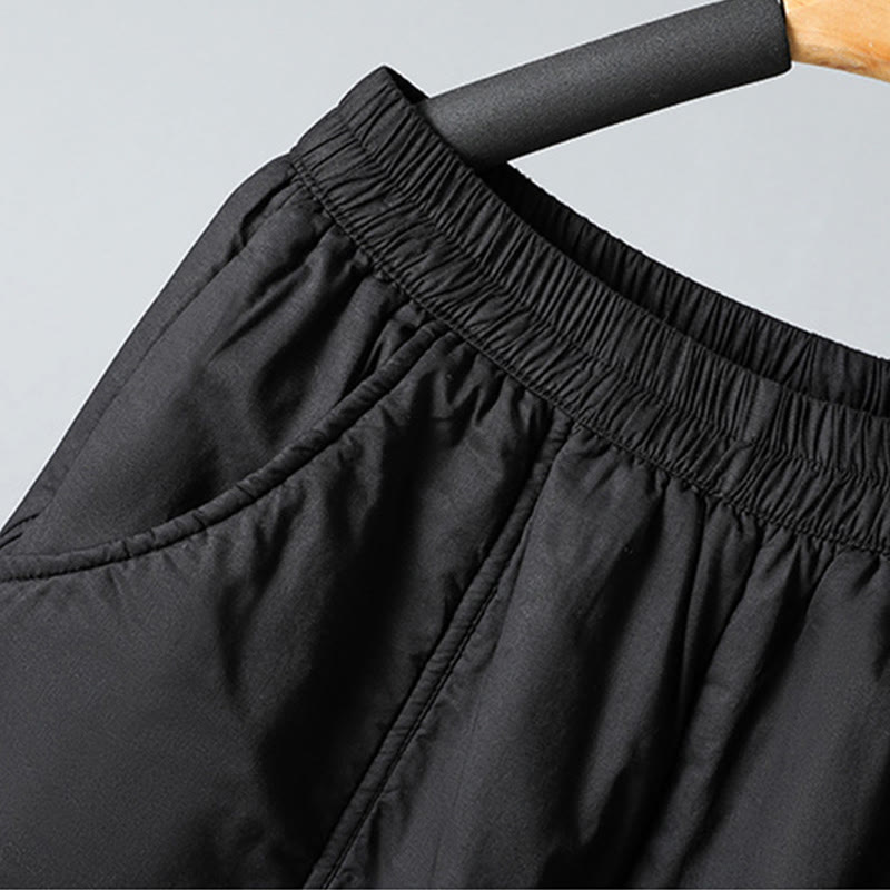 Damskie spodnie haremowe z kieszeniami i elastyczną talią z motywem Buddha Stones, bawełniane, termiczne, skrócone, o długości 7-8 - image 21