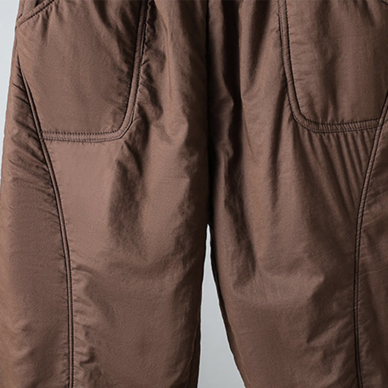 Damskie spodnie haremowe z kieszeniami i elastyczną talią z motywem Buddha Stones, bawełniane, termiczne, skrócone, o długości 7-8 - image 6