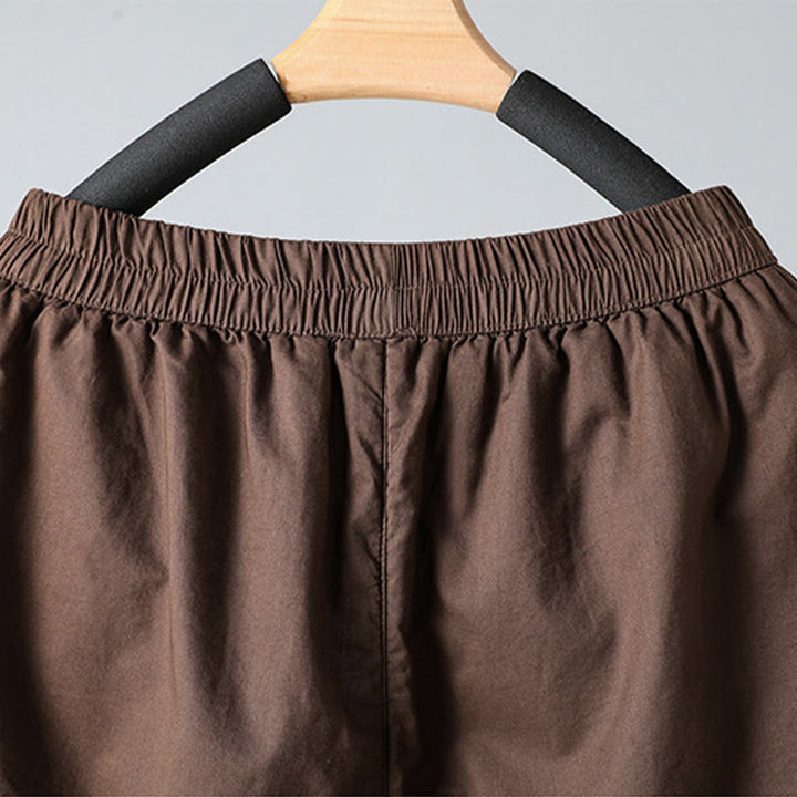 Damskie spodnie haremowe z kieszeniami i elastyczną talią z motywem Buddha Stones, bawełniane, termiczne, skrócone, o długości 7-8 - image 4