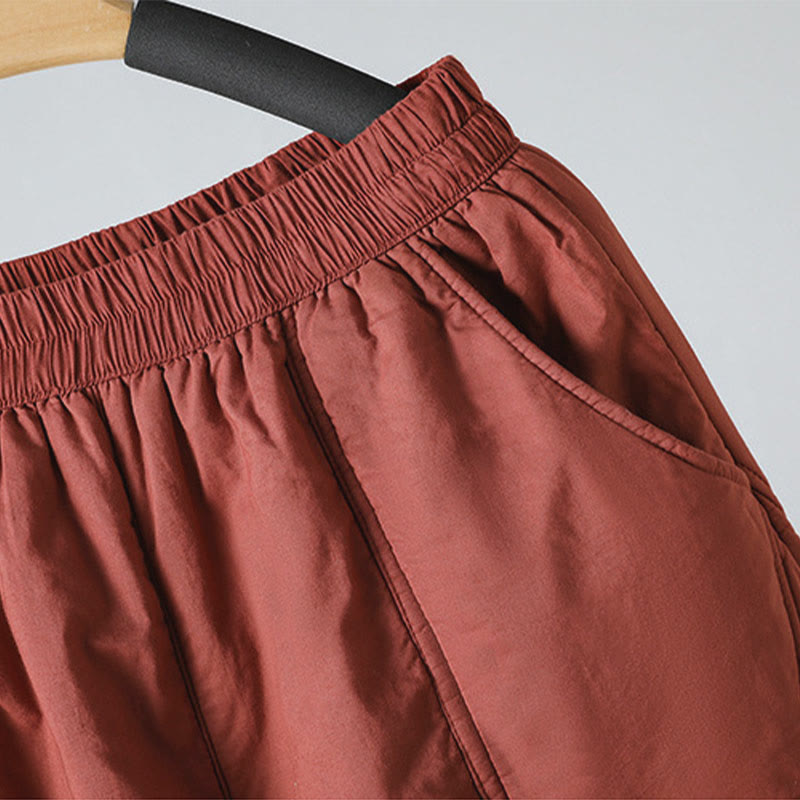 Damskie spodnie haremowe z kieszeniami i elastyczną talią z motywem Buddha Stones, bawełniane, termiczne, skrócone, o długości 7-8 - image 13