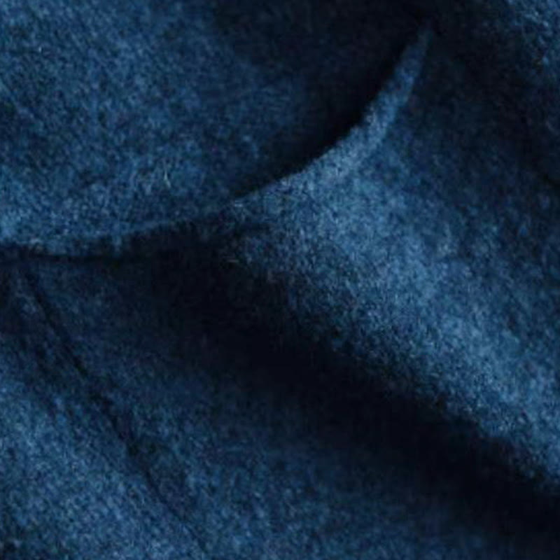 Sweter damski z dzianiny bawełnianej z długim rękawem i okrągłym dekoltem w jednolitym kolorze z Buddha Stones - image 4