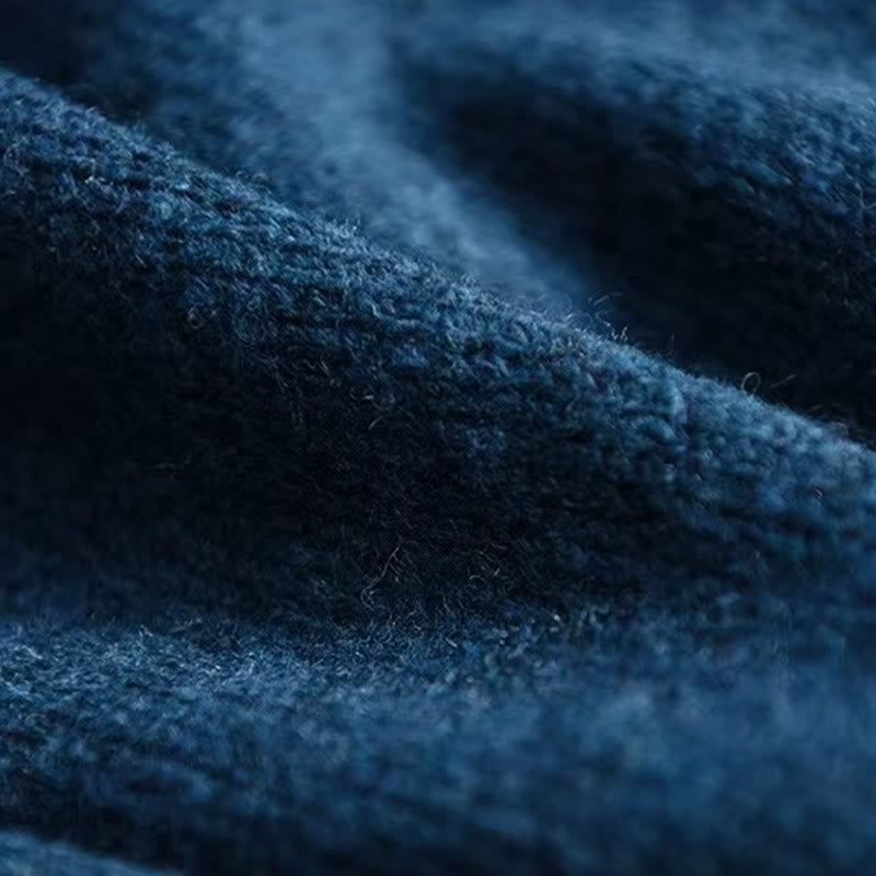 Sweter damski z dzianiny bawełnianej z długim rękawem i okrągłym dekoltem w jednolitym kolorze z Buddha Stones - image 7