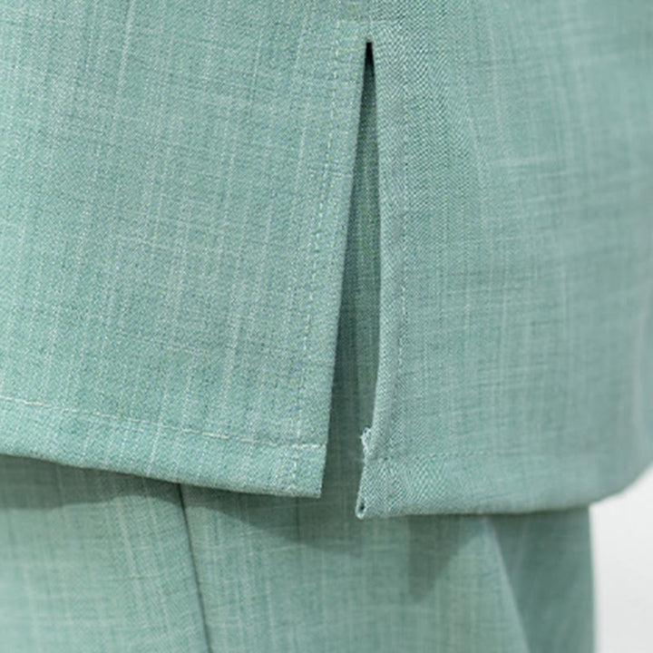 Buddha Stones 2 szt. chińskie żaby z guzikami, koszula z długim rękawem, spodnie do medytacji zen tai chi, bawełniany zestaw damski - image 17