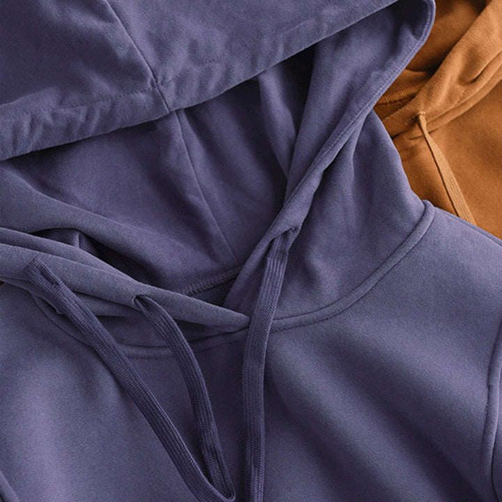 Bluza damska z kapturem z długim rękawem i kieszeniami, z kapturem "Buddha Stones Winter Solid Color", bawełniana, podszyta polarem - image 10