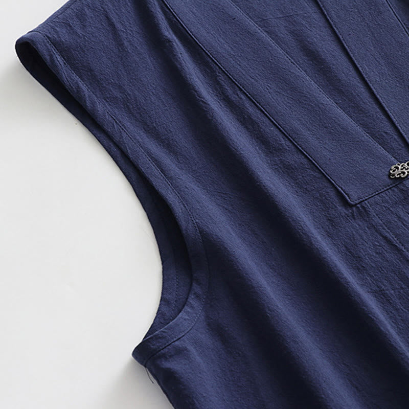 Buddha Stones 2 szt. Ceremonia Wudang Tai Chi Solidny długi rękaw Męski taoistyczny długi szlafrok kimono bez rękawów kamizelka - image 8