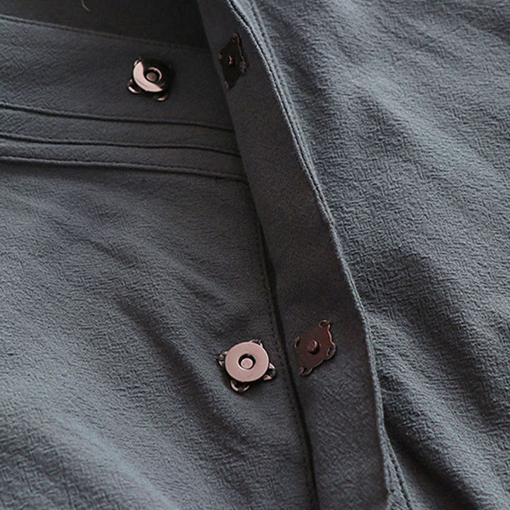 Buddha Stones 2 szt. Ceremonia Wudang Tai Chi Solidny długi rękaw Męski taoistyczny długi szlafrok kimono bez rękawów kamizelka - image 15