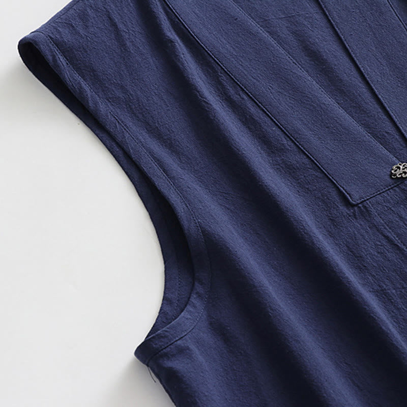 Buddha Stones 2 szt. Jesienny, jednolity, długi rękaw, męski taoistyczny szlafrok, sznurowany kimono, bezrękawnik, strój na ceremonię Qigong - image 23