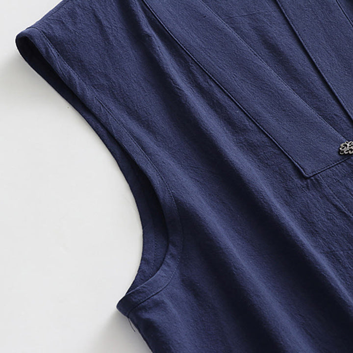 Buddha Stones 2 szt. Jesienny, jednolity, długi rękaw, męski taoistyczny szlafrok, sznurowany kimono, bezrękawnik, strój na ceremonię Qigong - image 23