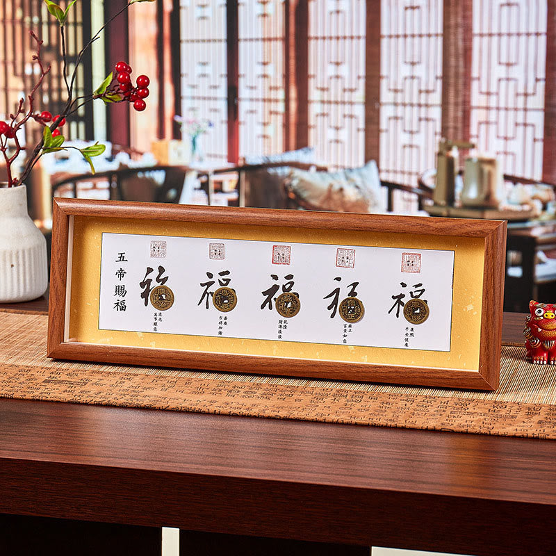 Buddha Stones, Postać Fu, Monety Pięciu Cesarzy, Szczęśliwa Fortuna, Ramka na Zdjęcia, Ozdoba Wystrój Domu - Styl5 - Płyta pilśniowa średniej gęstości (13*40*4 cm) - image 9