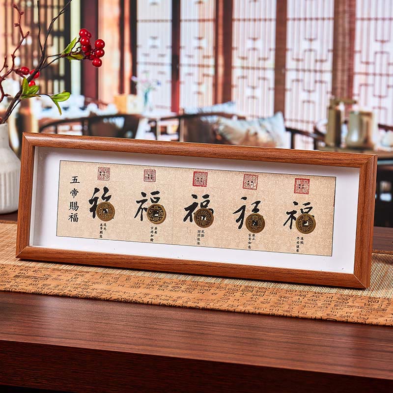 Buddha Stones, Postać Fu, Monety Pięciu Cesarzy, Szczęśliwa Fortuna, Ramka na Zdjęcia, Ozdoba Wystrój Domu - Styl 6 - Płyta pilśniowa średniej gęstości (13*40*4 cm) - image 10