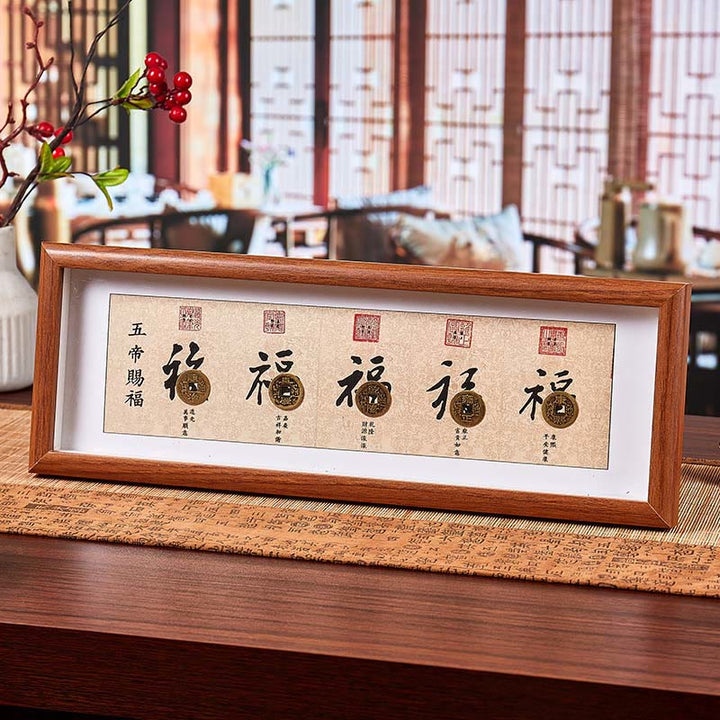 Buddha Stones, Postać Fu, Monety Pięciu Cesarzy, Szczęśliwa Fortuna, Ramka na Zdjęcia, Ozdoba Wystrój Domu - Styl 6 - Płyta pilśniowa średniej gęstości (13*40*4 cm) - image 10