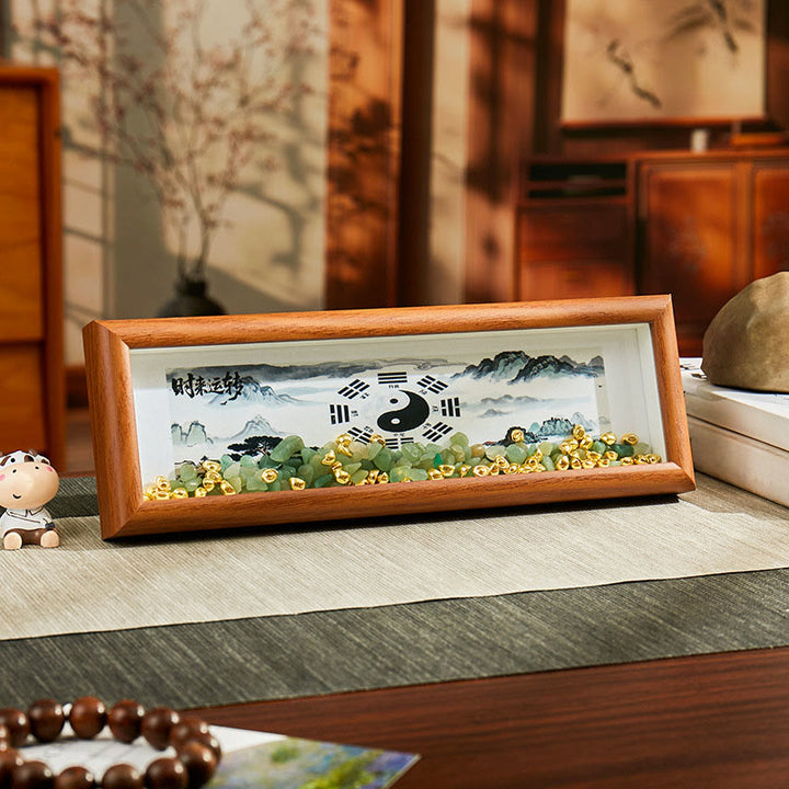 Buddha Stones, zielony kryształ Bagua, ryba Koi, symbol Yin Yang, złota sztabka, ramka na zdjęcia, ozdoba do domu - Styl 6 - Płyta pilśniowa średniej gęstości (9*30*4 cm) - image 7