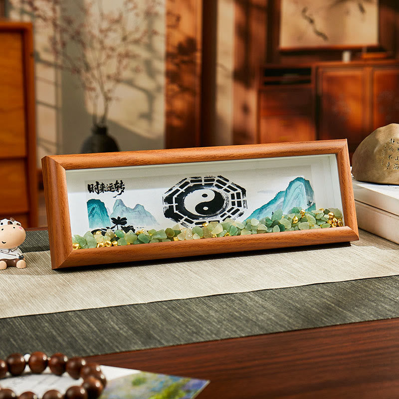 Buddha Stones, zielony kryształ Bagua, ryba Koi, symbol Yin Yang, złota sztabka, ramka na zdjęcia, ozdoba do domu - Styl7 - Płyta pilśniowa średniej gęstości (9*30*4 cm) - image 8