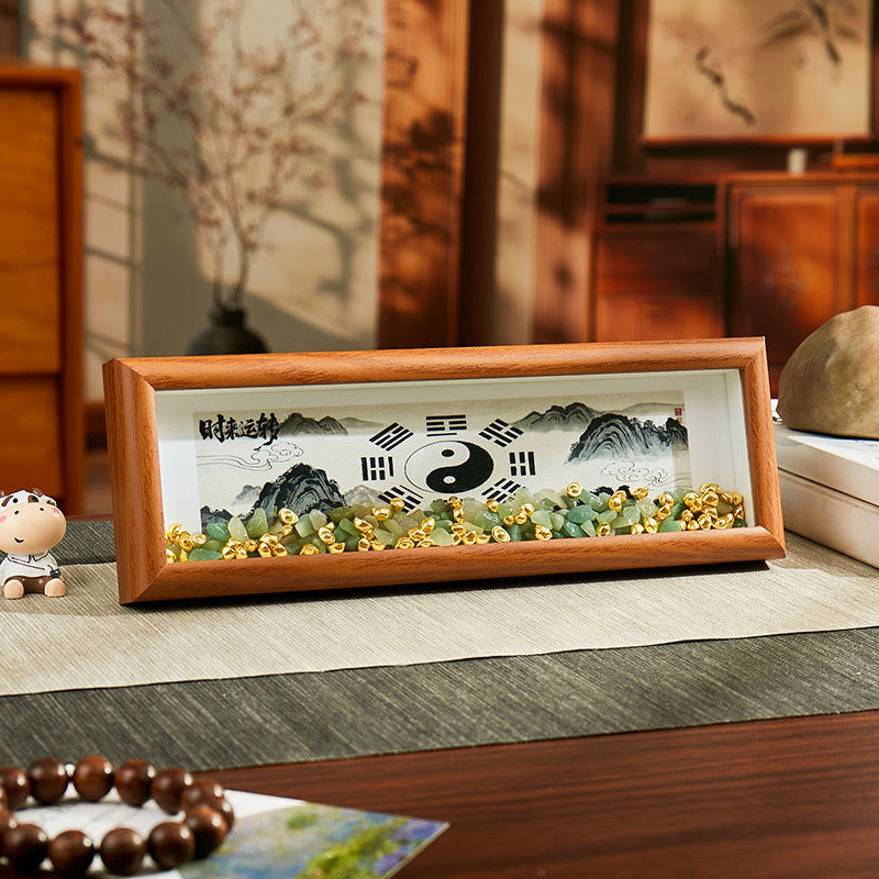 Buddha Stones, zielony kryształ Bagua, ryba Koi, symbol Yin Yang, złota sztabka, ramka na zdjęcia, ozdoba do domu - Styl9 - Płyta pilśniowa średniej gęstości (9*30*4 cm) - image 11