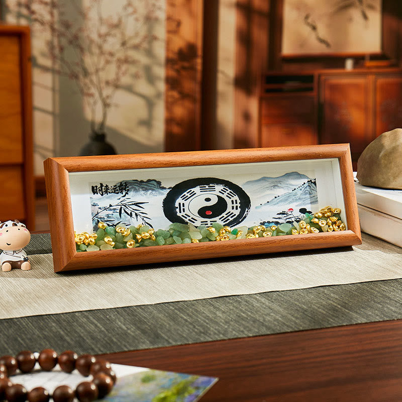 Buddha Stones, zielony kryształ Bagua, ryba Koi, symbol Yin Yang, złota sztabka, ramka na zdjęcia, ozdoba do domu - Styl10 - Płyta pilśniowa średniej gęstości (9*30*4 cm) - image 12