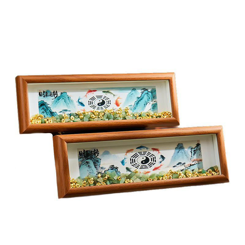 Buddha Stones, zielony kryształ Bagua, ryba Koi, symbol Yin Yang, złota sztabka, ramka na zdjęcia, ozdoba do domu - image 18