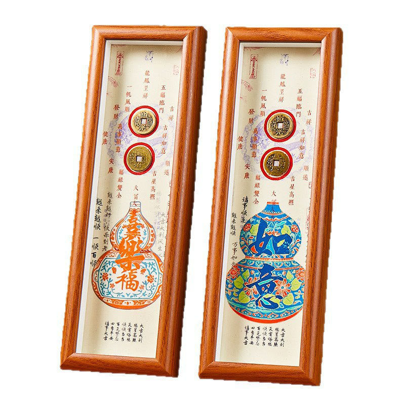 Buddha Stones, Postać Fu, Tykwa, Miedziane Monety, Ramka na Zdjęcia, Ozdoba Wystrój Domu - image 9