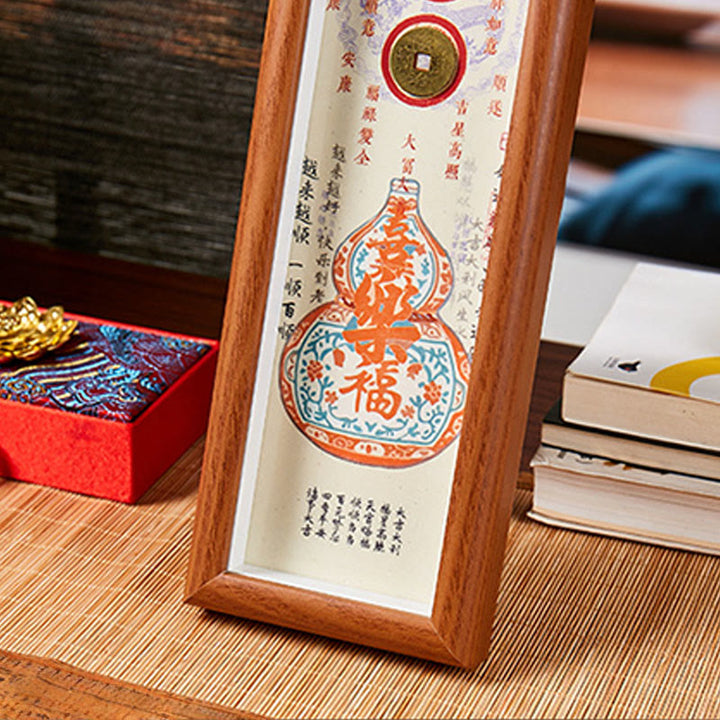 Buddha Stones, Postać Fu, Tykwa, Miedziane Monety, Ramka na Zdjęcia, Ozdoba Wystrój Domu - image 2