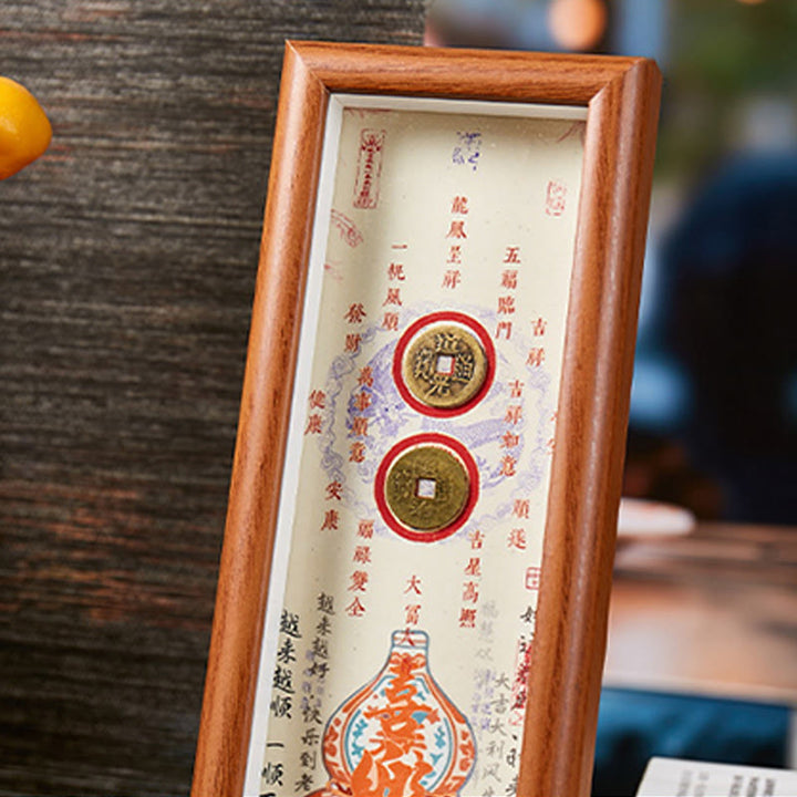 Buddha Stones, Postać Fu, Tykwa, Miedziane Monety, Ramka na Zdjęcia, Ozdoba Wystrój Domu - image 1