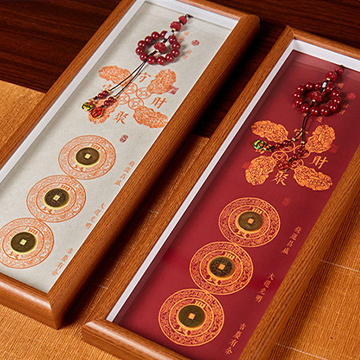 Buddha Stones, monety miedziane, cynober, przyciągają szczęście, ramka na zdjęcia, ozdoba do domu - image 6