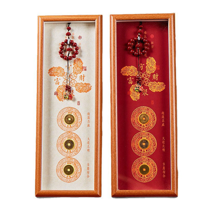 Buddha Stones, monety miedziane, cynober, przyciągają szczęście, ramka na zdjęcia, ozdoba do domu - image 7