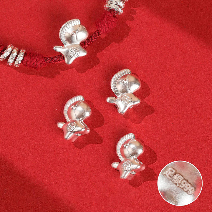 Bransoletka ze sznurka "Rok Konia" z Buddha Stones ze srebra próby 999, symbolizująca wolność - image 12