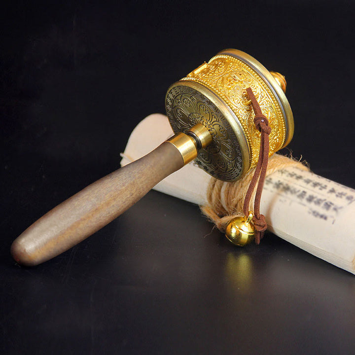 Tybetański szczęśliwy koło modlitewne dekoracja sześciu prawdziwych słów - image 1