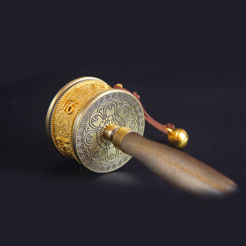 Tybetański szczęśliwy koło modlitewne dekoracja sześciu prawdziwych słów - image 2