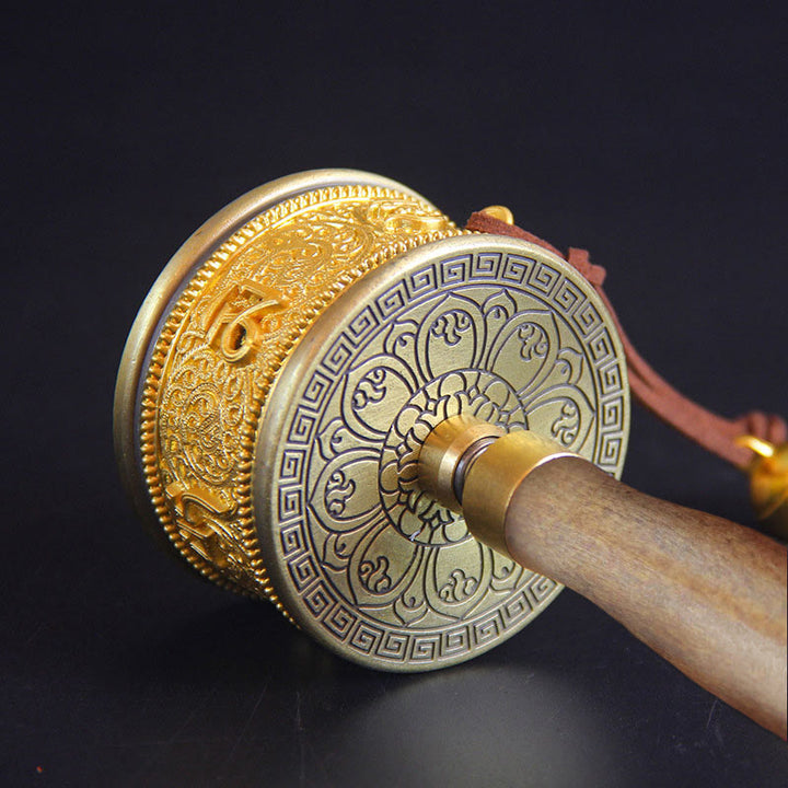 Tybetański szczęśliwy koło modlitewne dekoracja sześciu prawdziwych słów - image 7