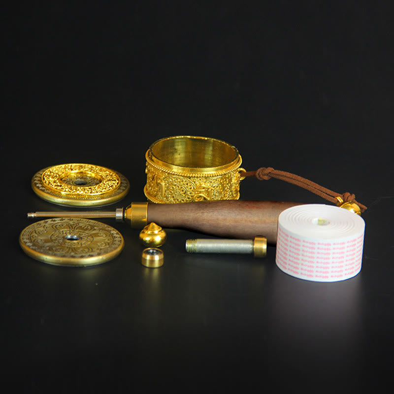 Tybetański szczęśliwy koło modlitewne dekoracja sześciu prawdziwych słów - image 8