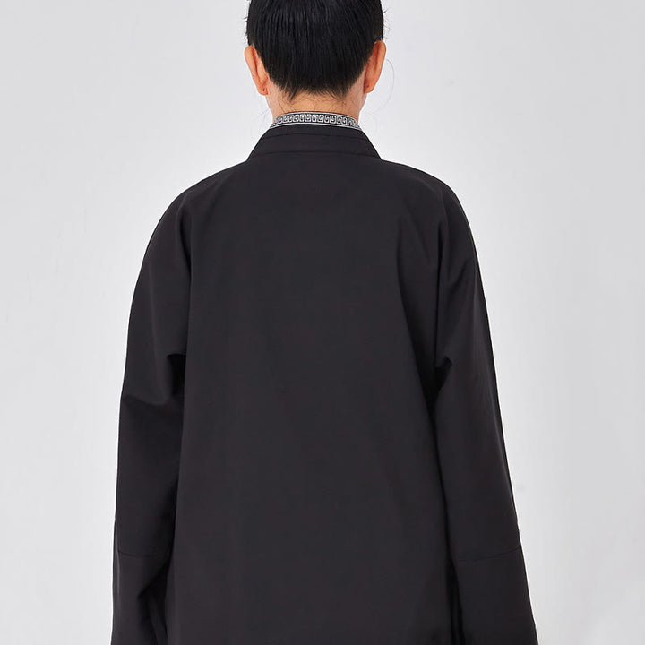 Buddha Stones 2 szt. Wudang Fall Solid Frog-Guzik Długi Rękaw Lniany Unisex Taoistyczny Robe Kimono Spodnie Strój do Ceremonii Qigong - image 12