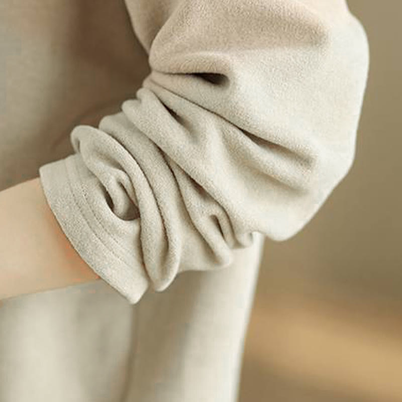 Bluza z kapturem damska z długim rękawem i kapturem "Buddha Stones Winter Solid Color Cotton" z kapturem - image 16