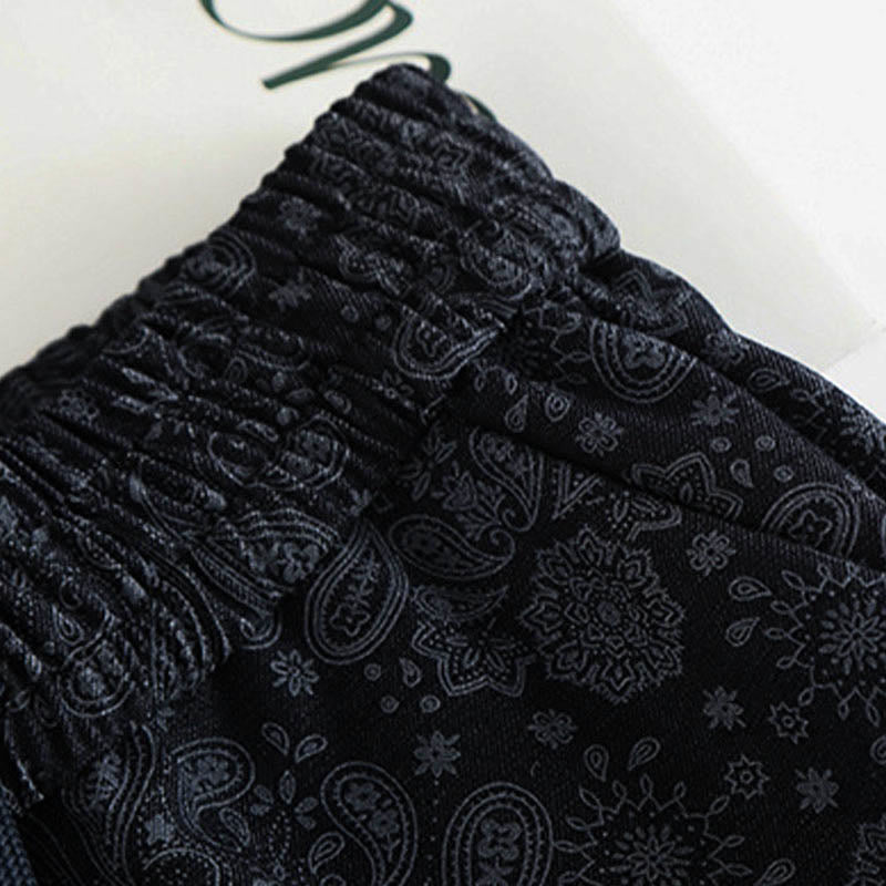 Damskie spodnie z szerokimi nogawkami i kieszeniami, z poliestru, z motywem Buddha Stones, w kwiaty - image 2