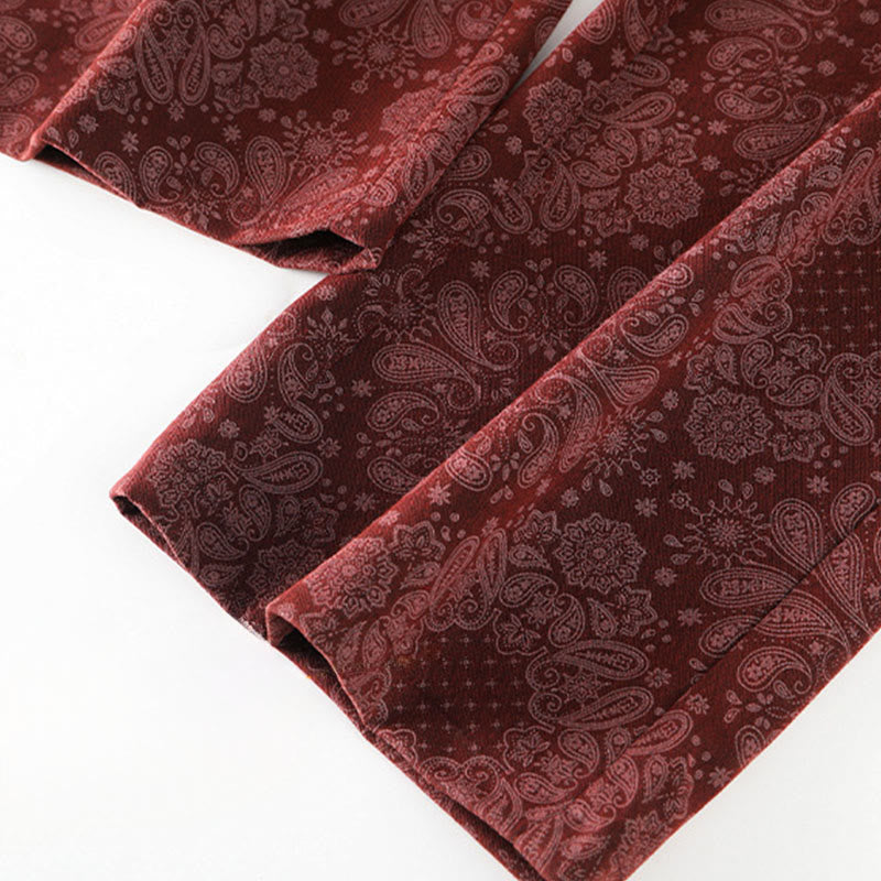 Damskie spodnie z szerokimi nogawkami i kieszeniami, z poliestru, z motywem Buddha Stones, w kwiaty - image 11