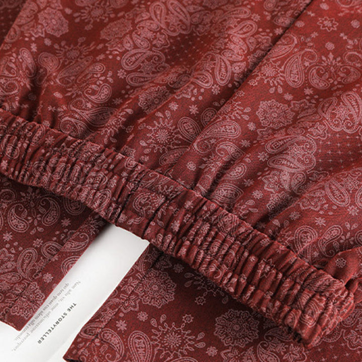 Damskie spodnie z szerokimi nogawkami i kieszeniami, z poliestru, z motywem Buddha Stones, w kwiaty - image 10