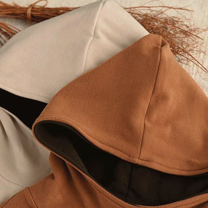 Bluza z kapturem damska z długim rękawem i kapturem "Buddha Stones Winter Solid Color Cotton Thicked" z kapturem - image 18