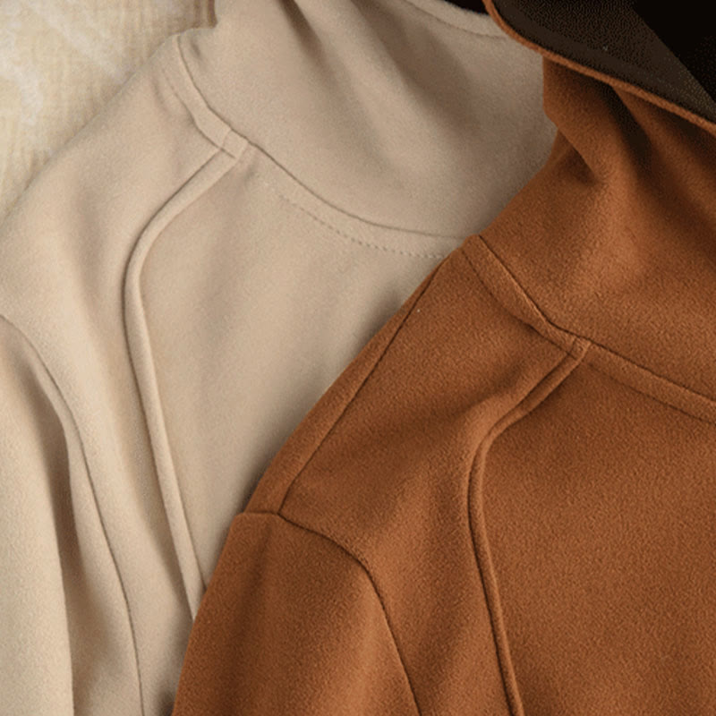 Bluza z kapturem damska z długim rękawem i kapturem "Buddha Stones Winter Solid Color Cotton Thicked" z kapturem - image 19