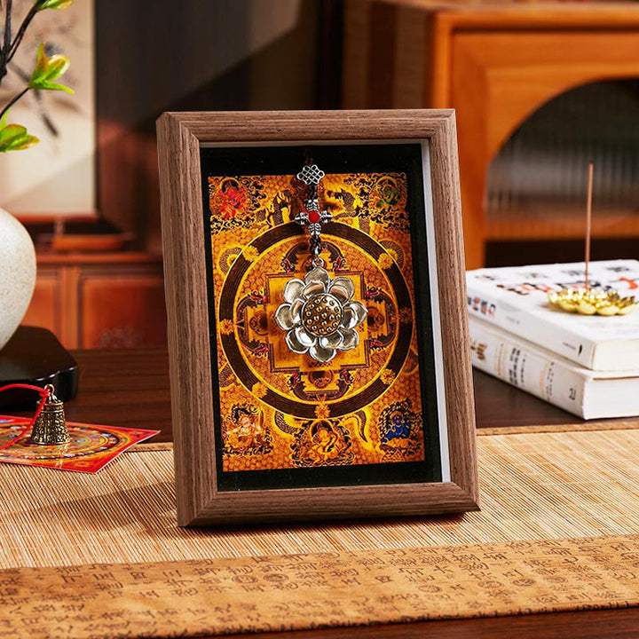 Buddha Stones, Lotos, Złota Sztabka, Ramka na Zdjęcia, Ozdoba Wystrój Domu - Styl 2 - Brązowa płyta pilśniowa średniej gęstości (13*18*4 cm) - image 4