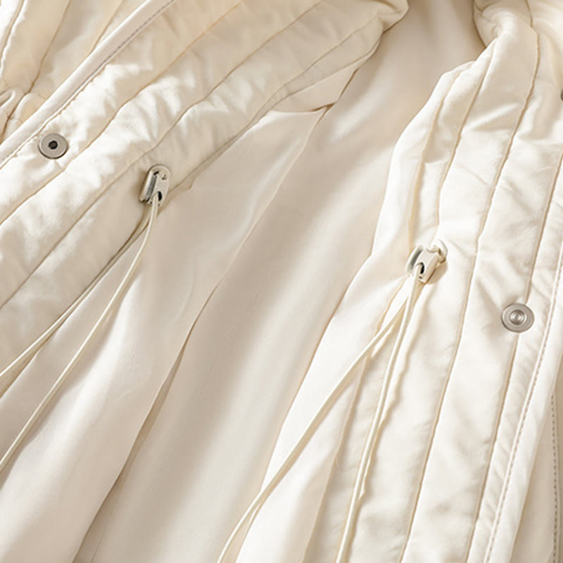 Kurtka damska Buddha Stones z okrągłym dekoltem, ściągaczem, bawełnianą, z długim rękawem i kieszenią - image 17