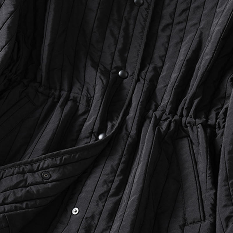 Kurtka damska Buddha Stones z okrągłym dekoltem, ściągaczem, bawełnianą, z długim rękawem i kieszenią - image 6