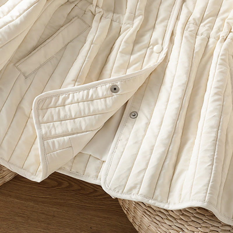 Kurtka damska Buddha Stones z okrągłym dekoltem, ściągaczem, bawełnianą, z długim rękawem i kieszenią - image 18