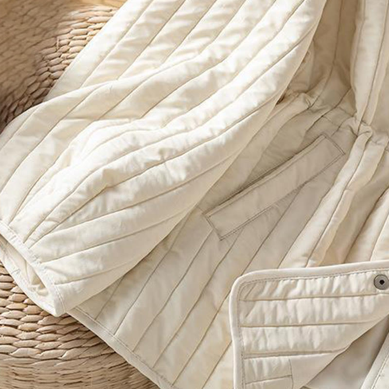 Kurtka damska Buddha Stones z okrągłym dekoltem, ściągaczem, bawełnianą, z długim rękawem i kieszenią - image 19