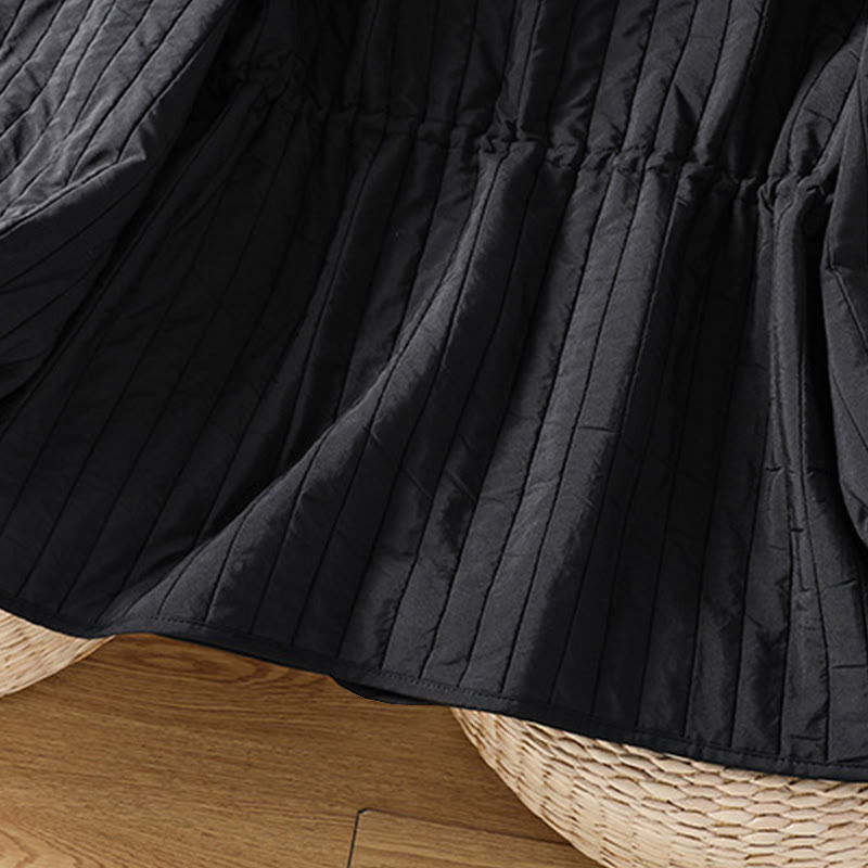 Kurtka damska Buddha Stones z okrągłym dekoltem, ściągaczem, bawełnianą, z długim rękawem i kieszenią - image 8