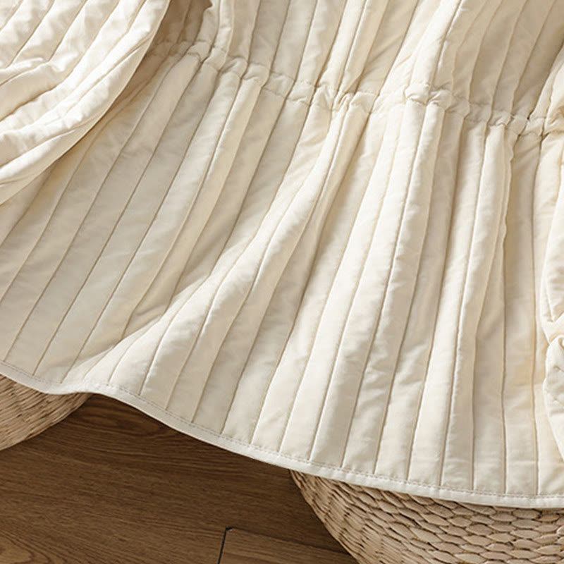 Kurtka damska Buddha Stones z okrągłym dekoltem, ściągaczem, bawełnianą, z długim rękawem i kieszenią - image 20